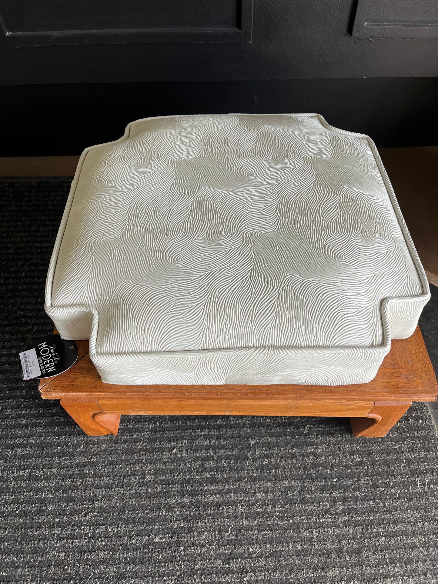 White Leather Foot Stool