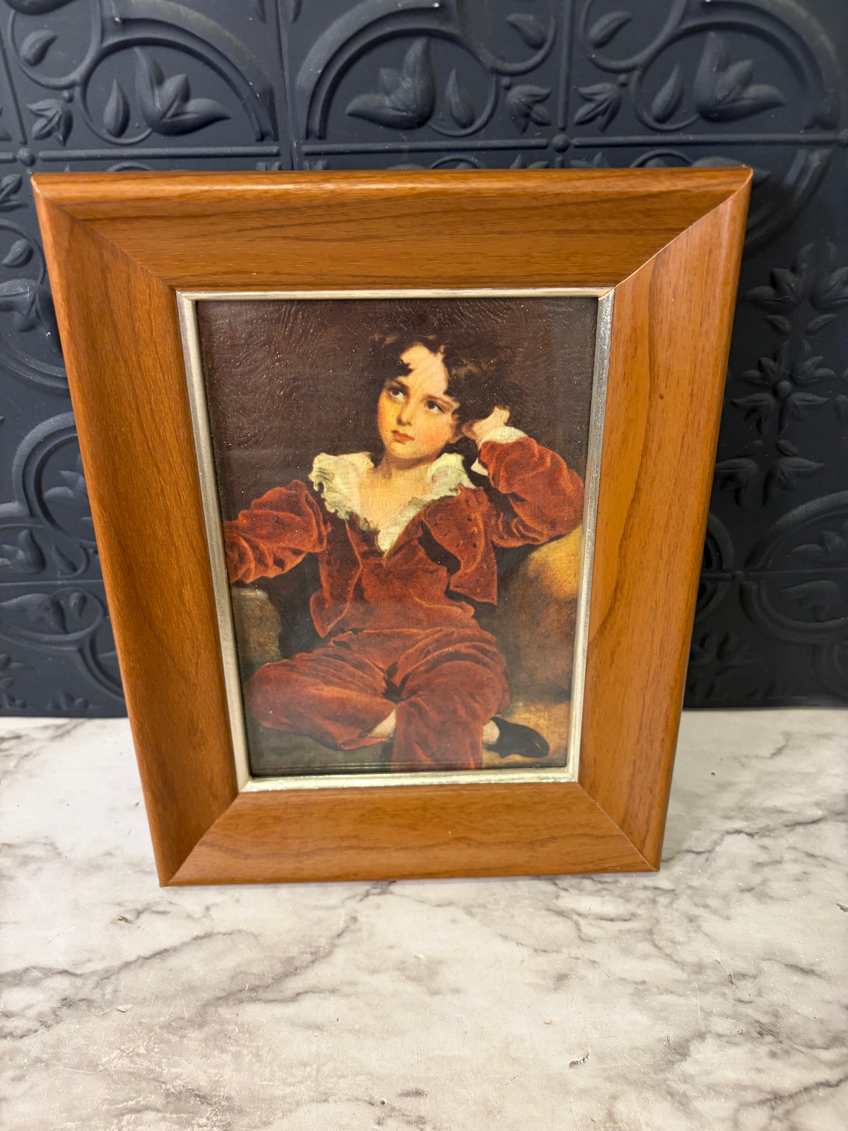 The Red Boy  Print on Board Framed