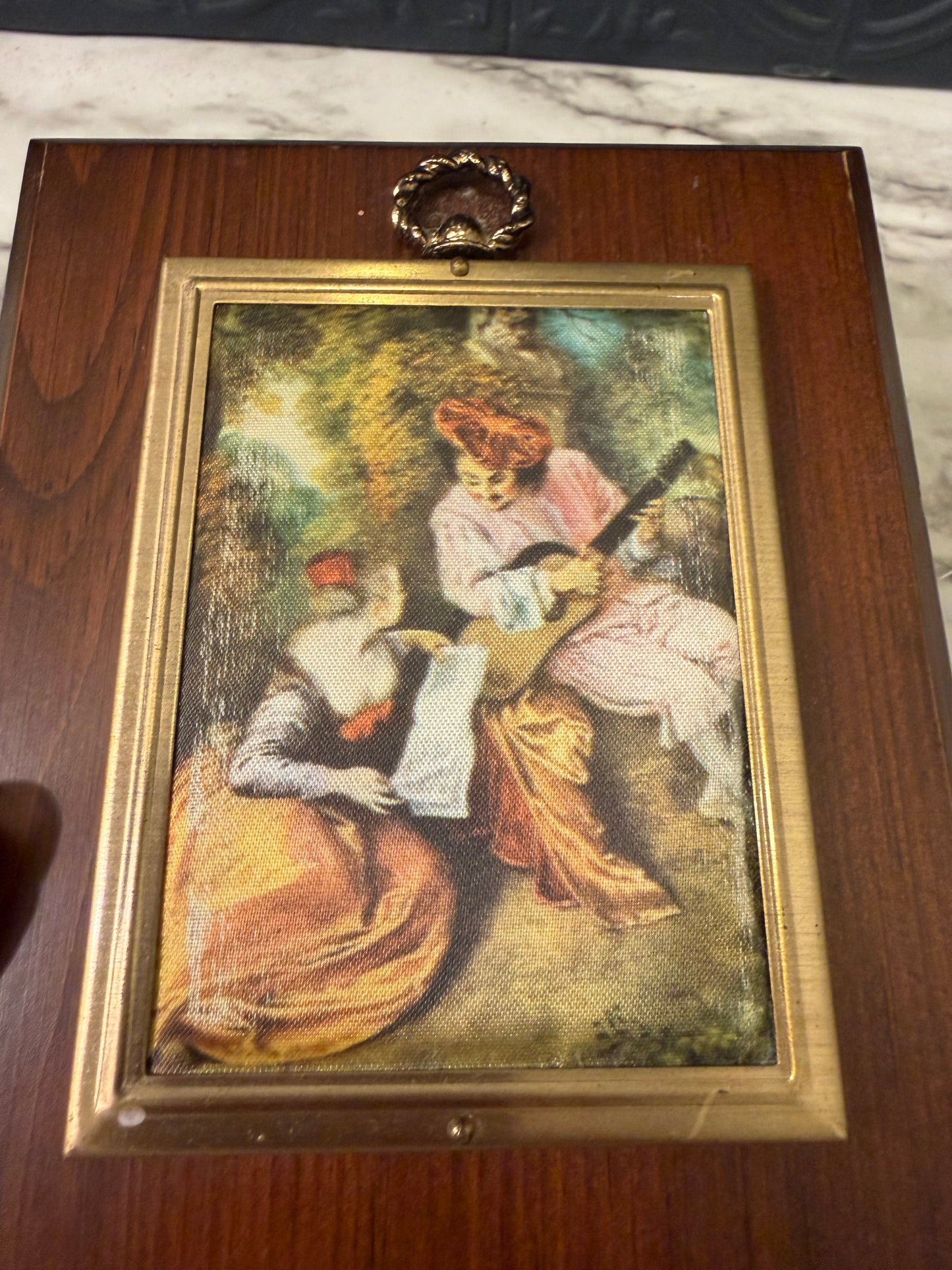 Small Silk Tapestry Framed on Wood The scale of love