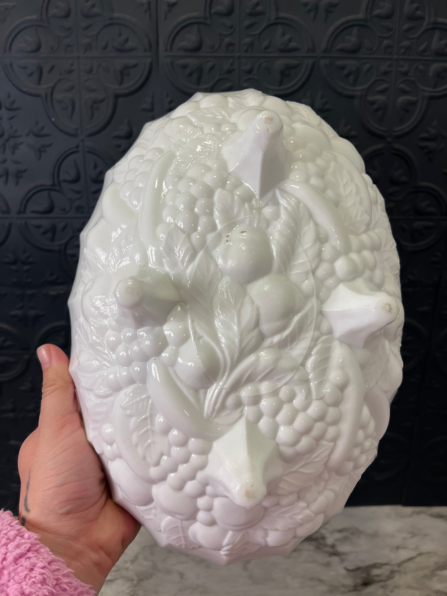 Indiana Milk Glass Footed Fruit Bowl