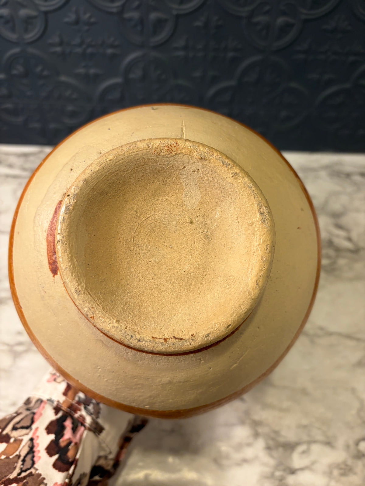Striped Multi Color Mexican Pottery Vase