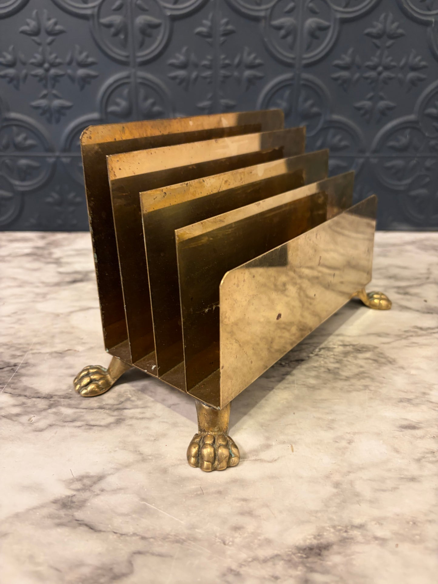 Brass Letter Holder with Feet