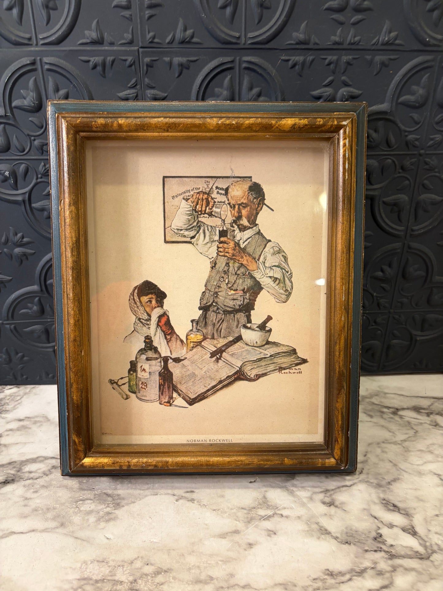 Rockwell's The Pharmacist Print in Deep Frame