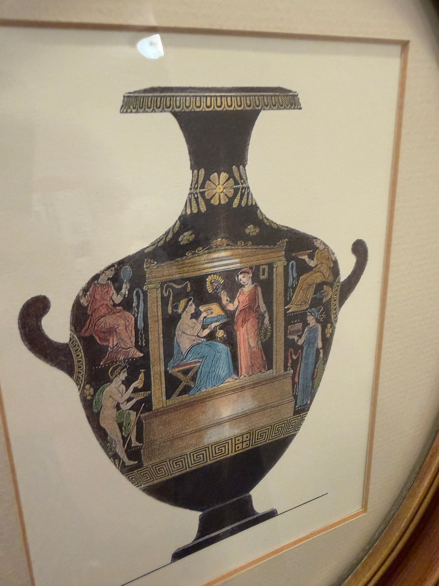 Oval Framed Greek Vase