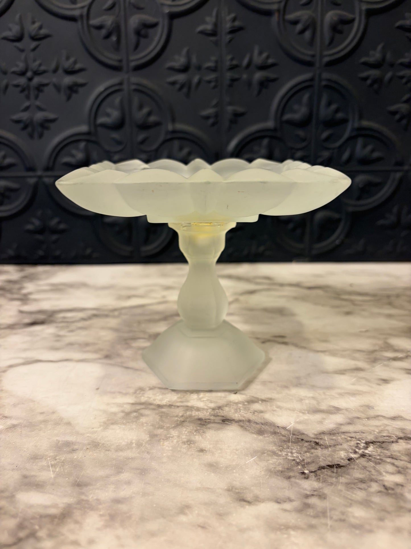 Frosted Satin Pedestal Dish
