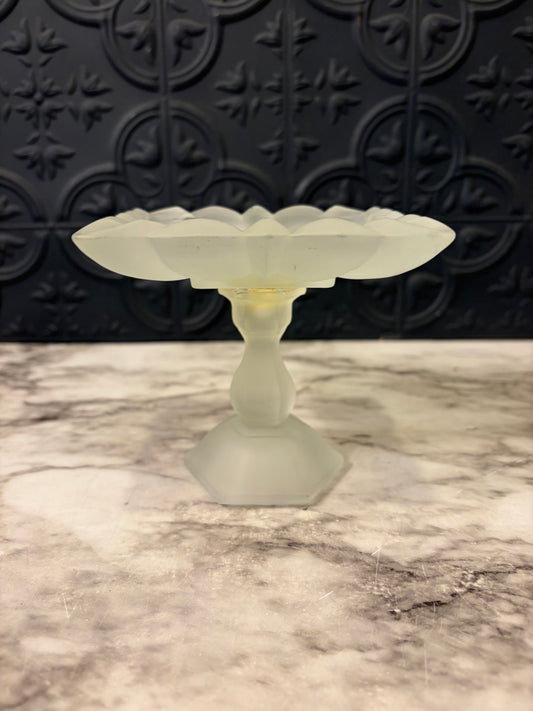 Frosted Satin Pedestal Dish