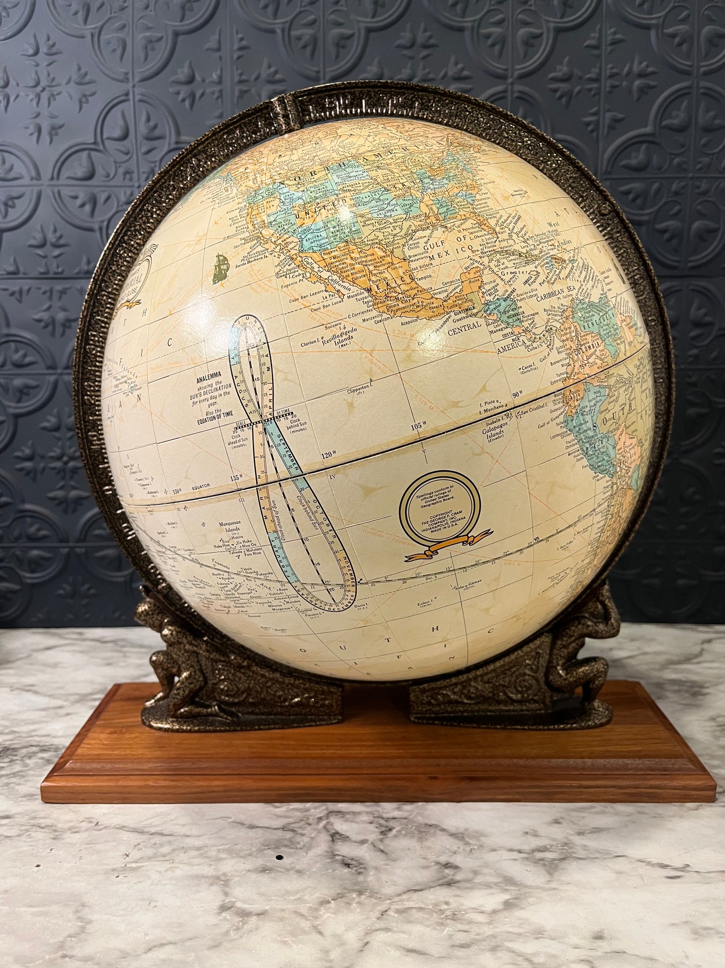 Crams Imperial World Globe on Stand with Atlas