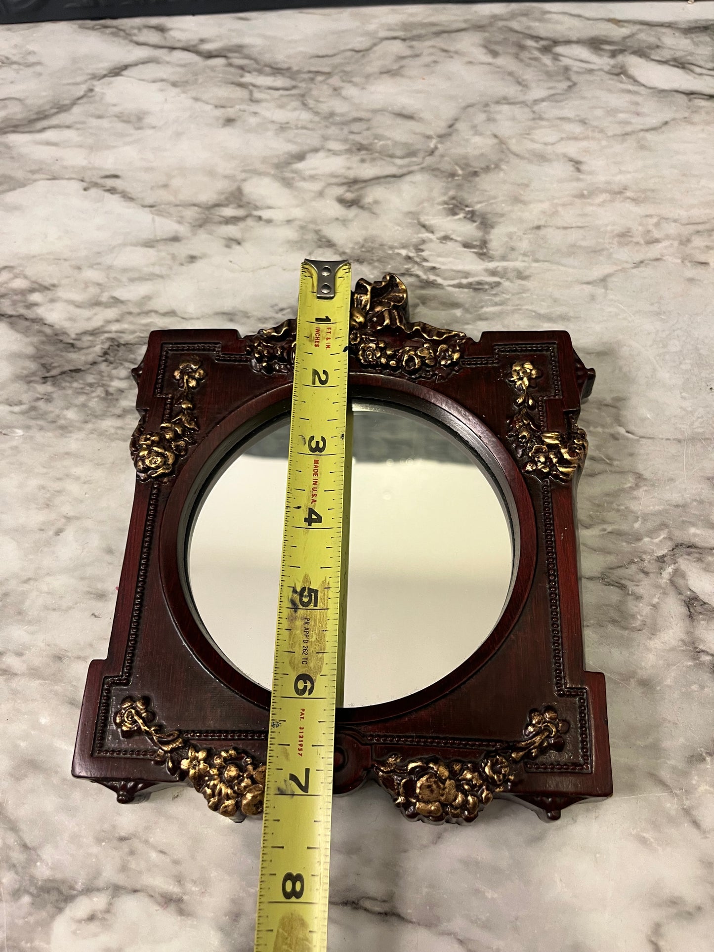 Dark Red and Gold Accent Mirror