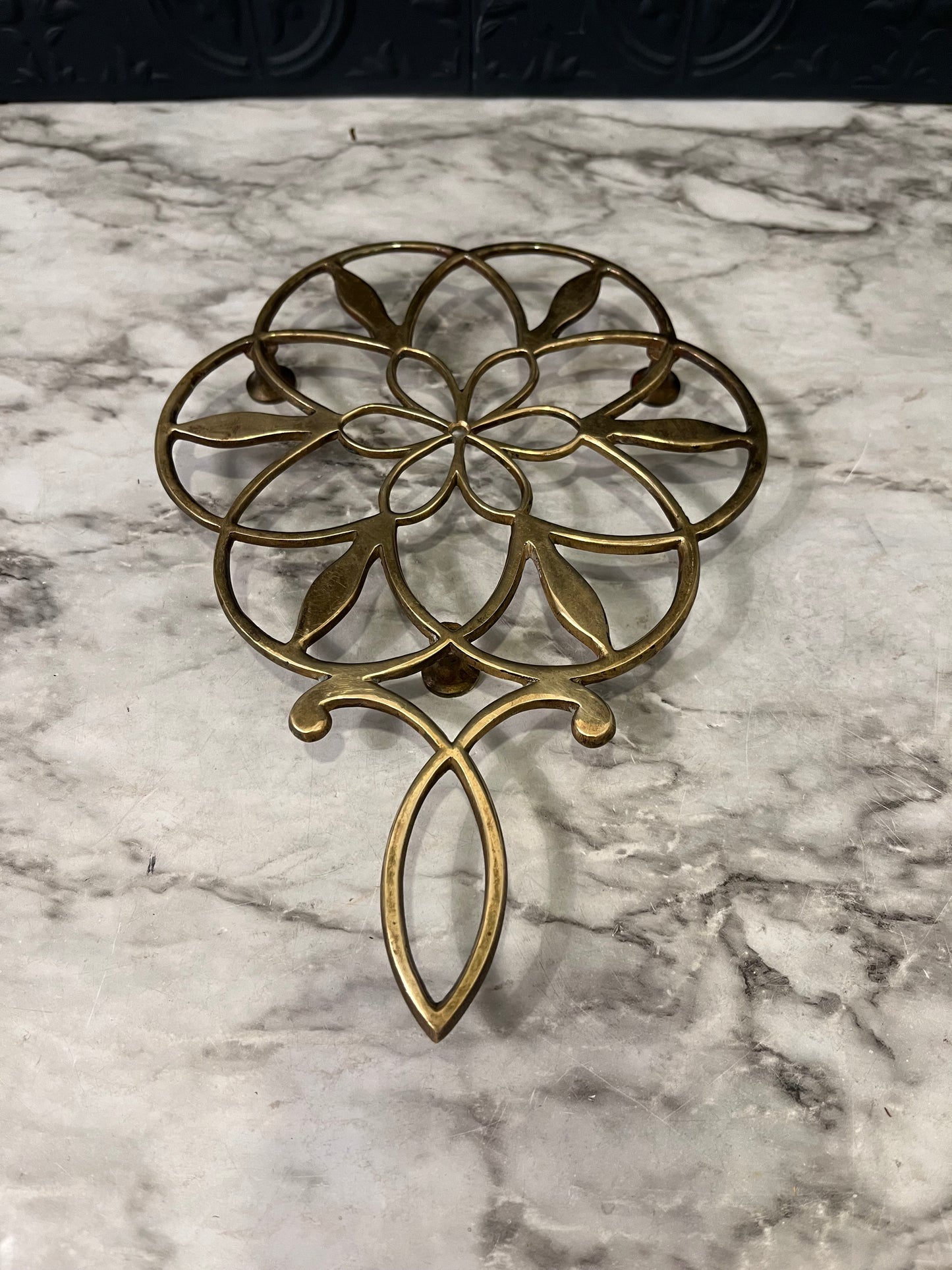 Brass flower Trivet