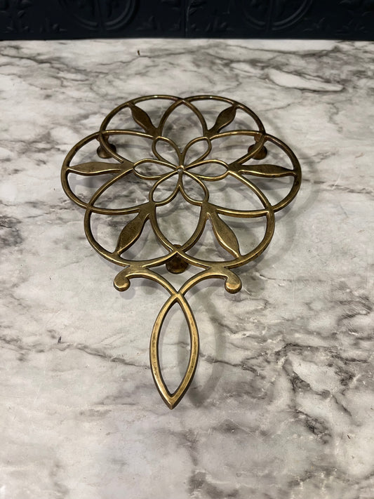 Brass flower Trivet