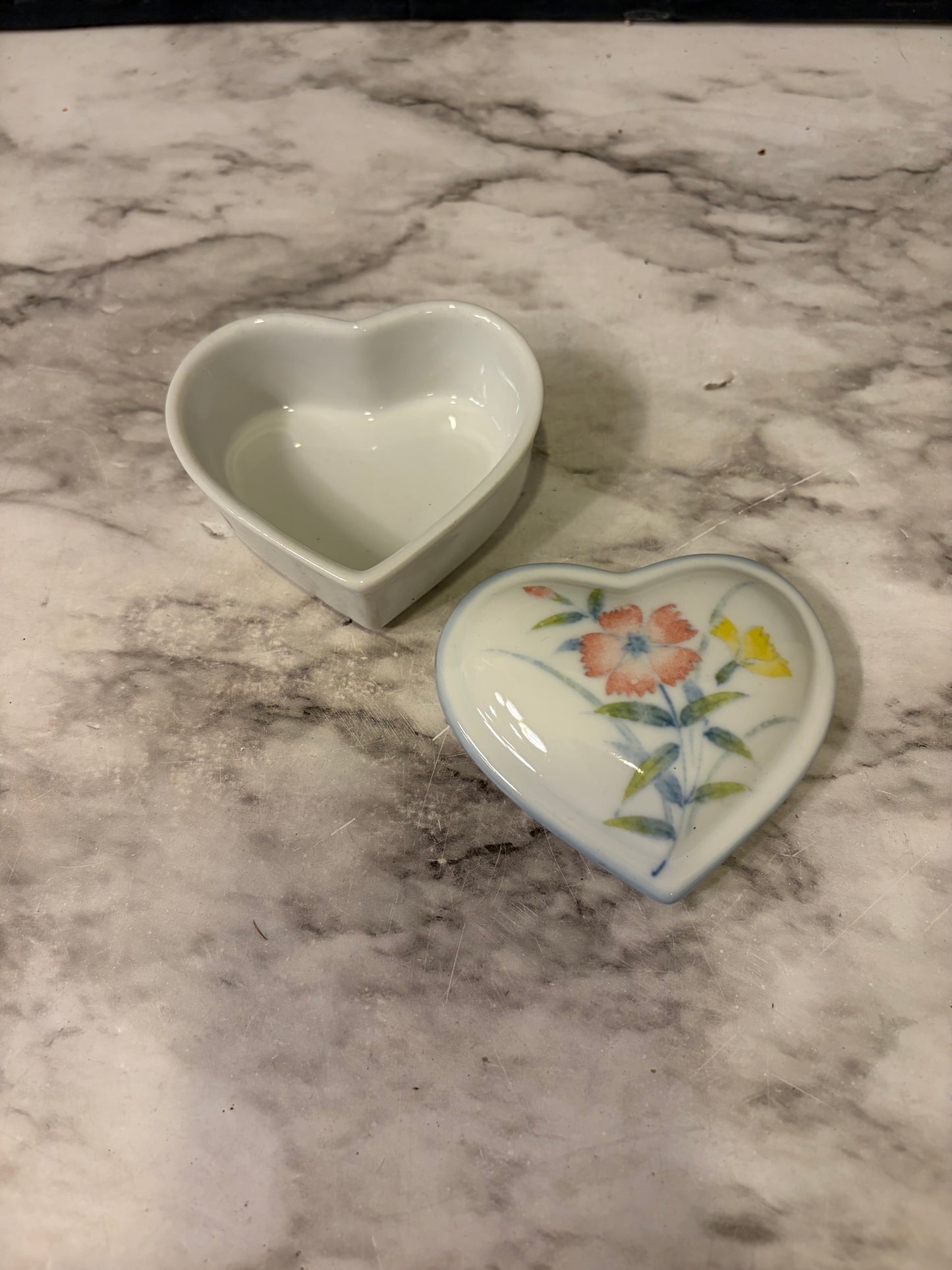 Porcelain Heart box with Flower