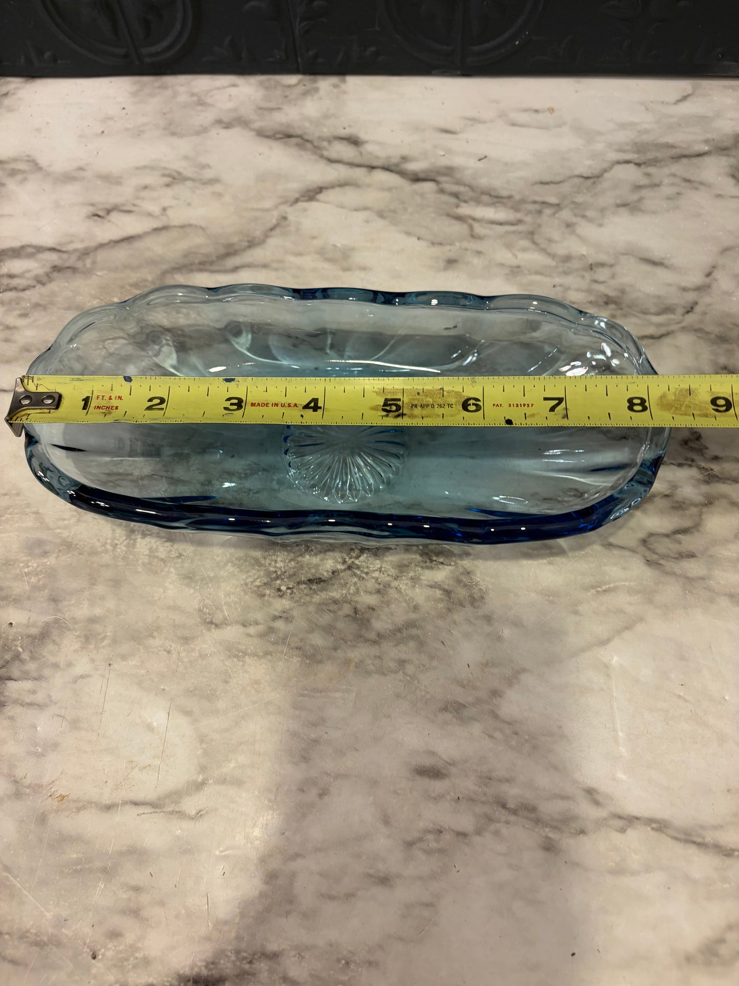 Blue imperial Glass Oval Dish