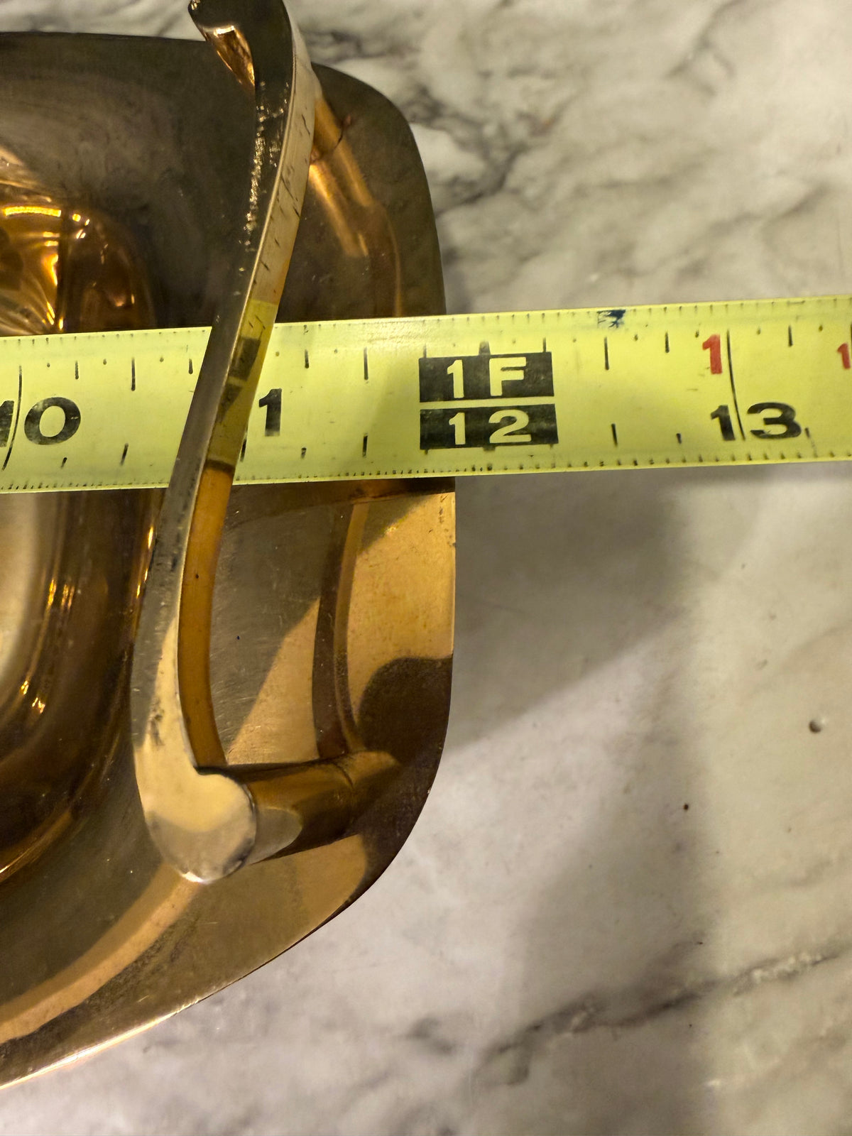 Vintage Gold Tone Serving Tray with Curved Handles