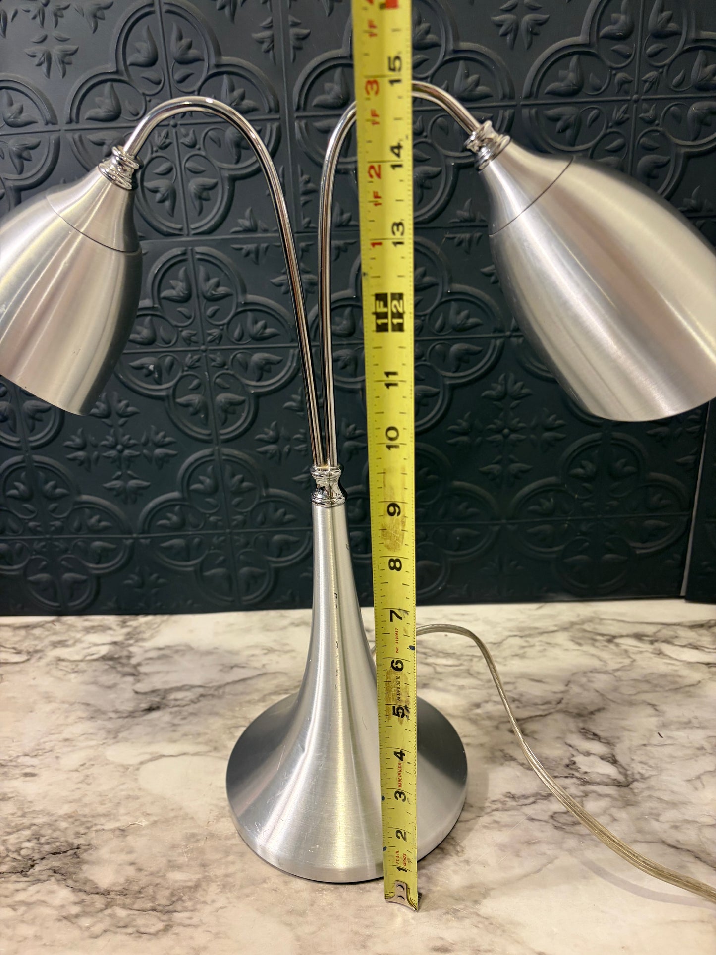 Chrome Dual Light Desktop Lamp