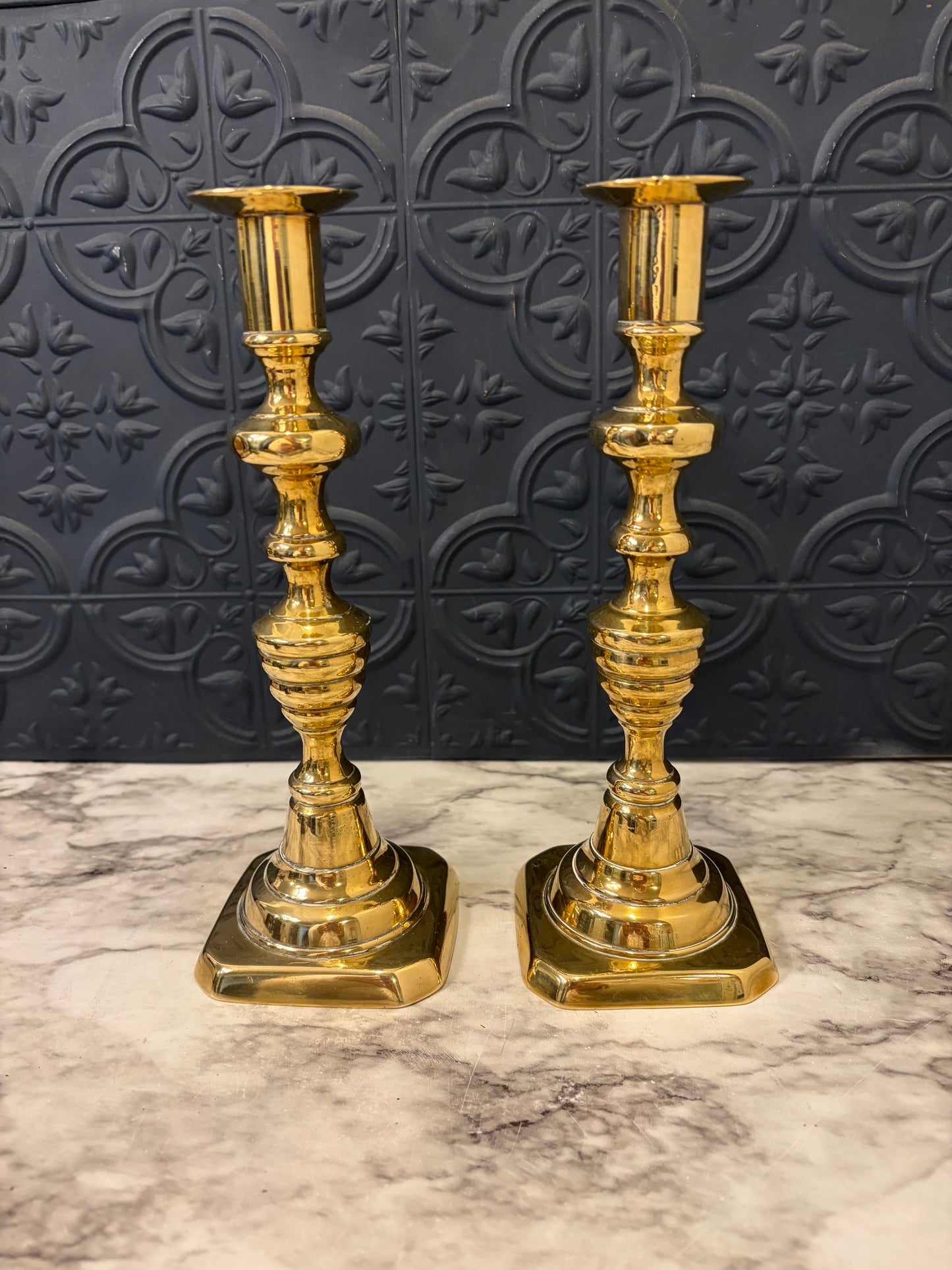 Brass Candle Stick  Set of 2 8.75