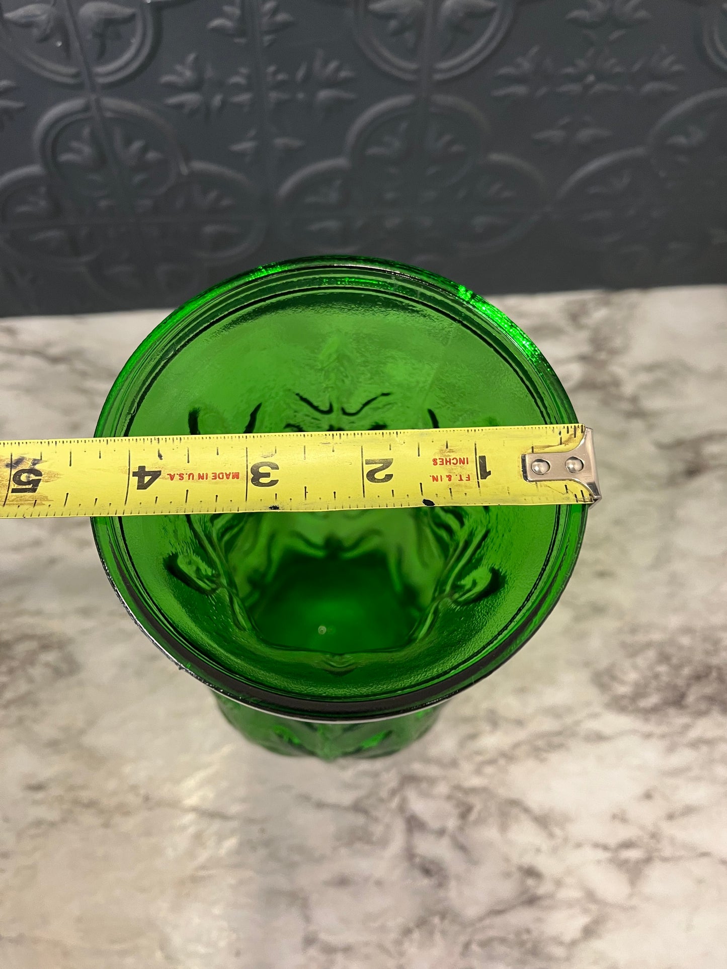 Emerald Green FTD Glass with Ferns