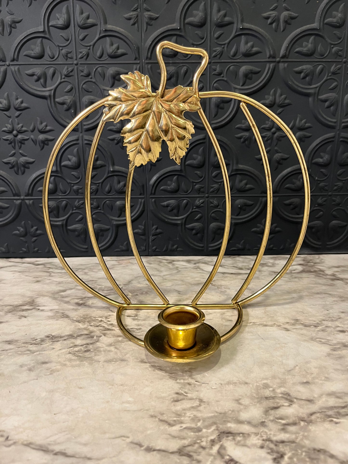Brass Pumpkin Candle Holder/Sconce