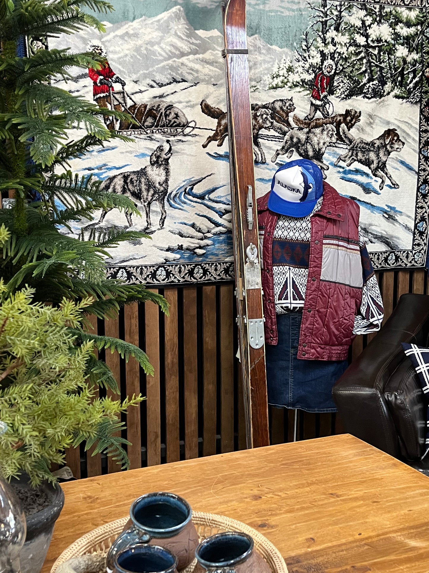 Winter Dogs Mushing Tapestry