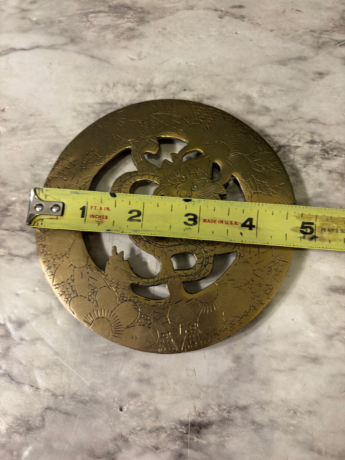 Brass Trivet with Dragon