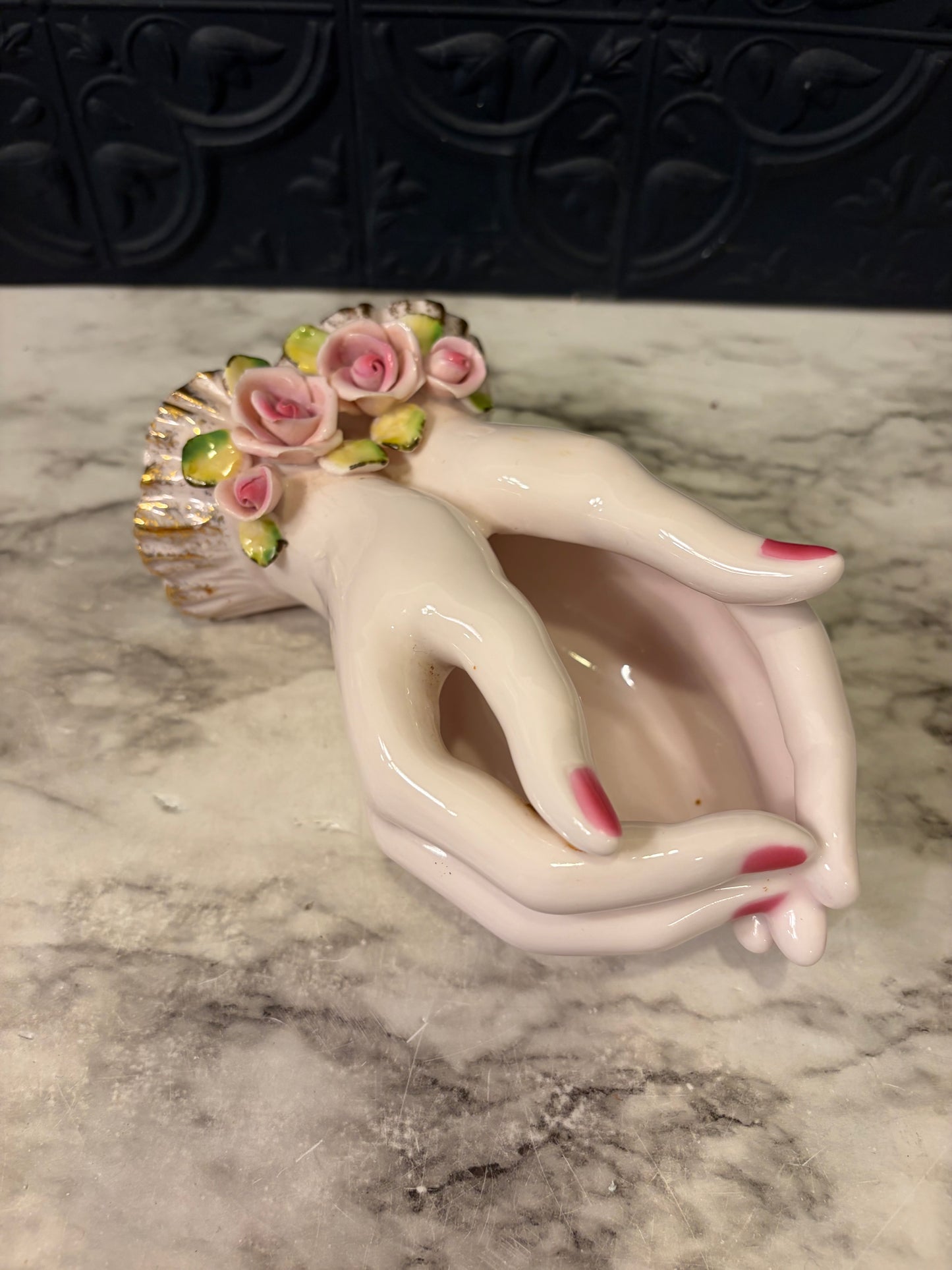 Lefton cupped Hands Trinket dish