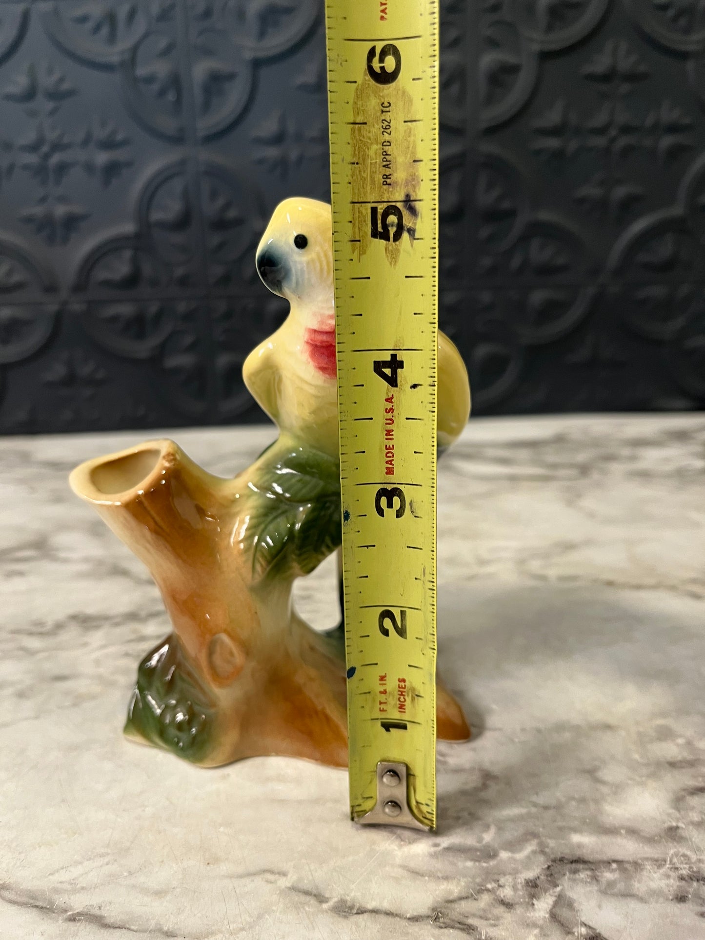 Royal Copley Yellow parrot vase