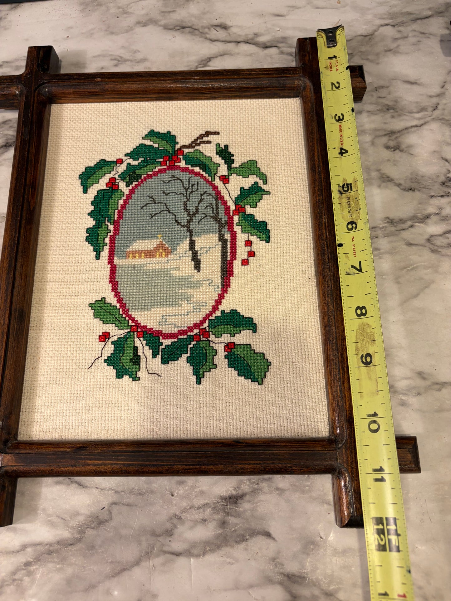 Framed Cross Stitch of Winter