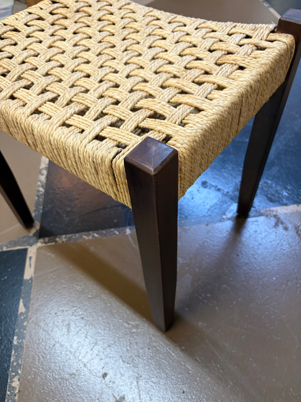 Jute Woven Seat Bench