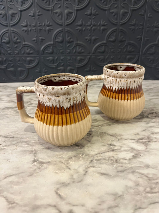 Tri Tone Ridged Mug set of 2