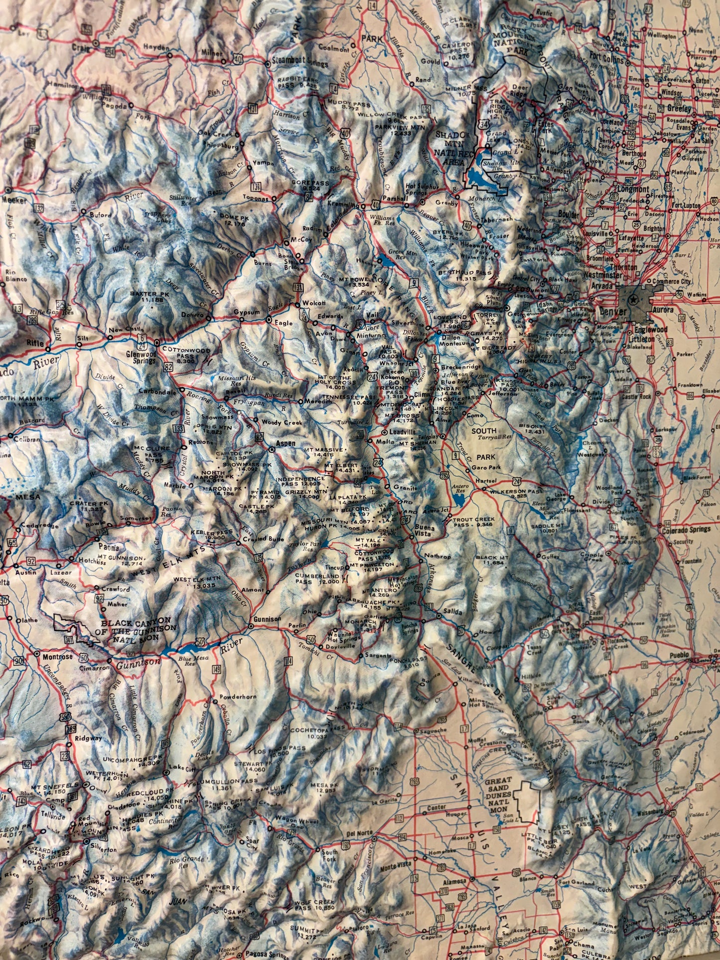 Topographical Map of Colorado with Frame