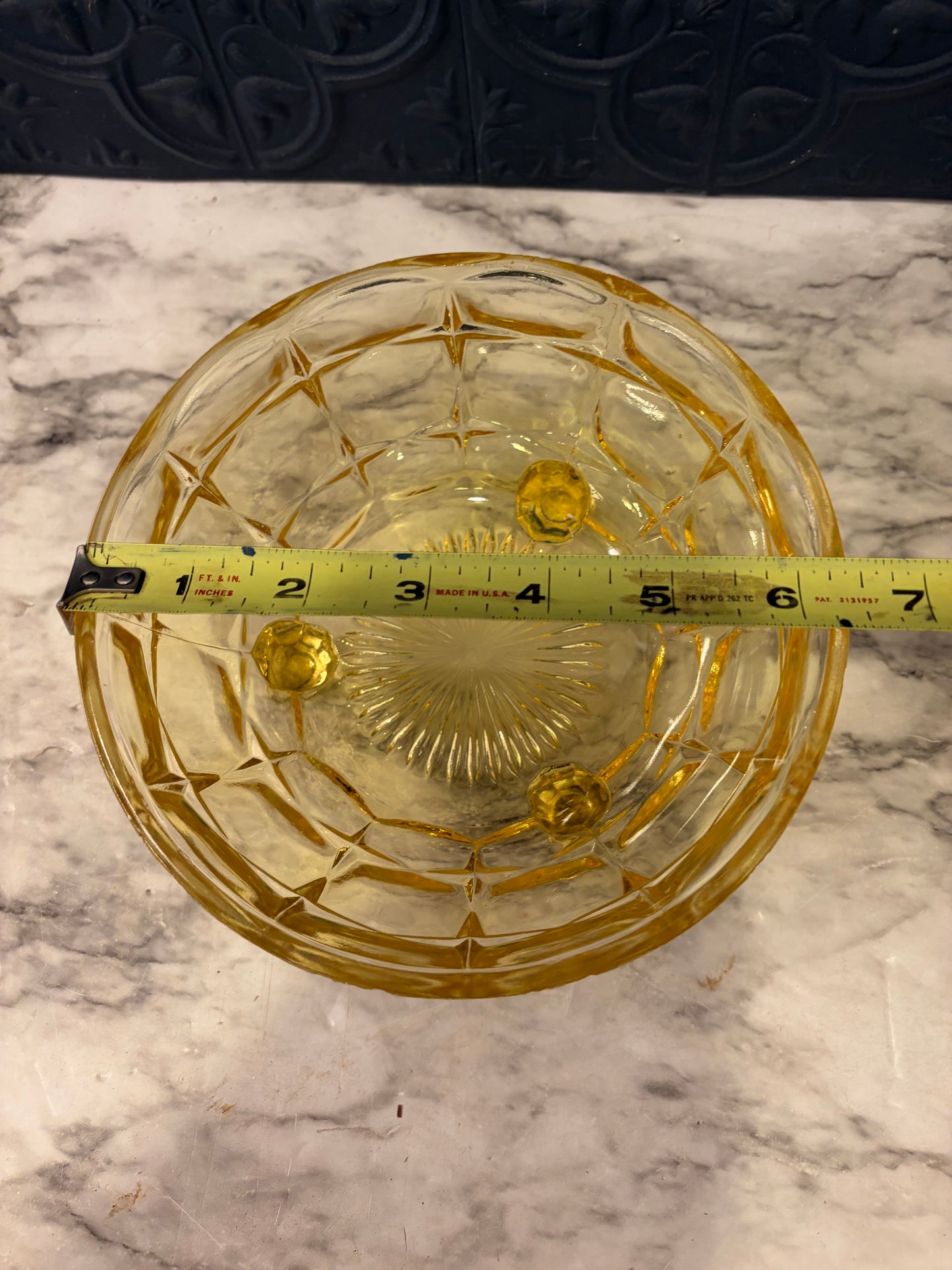 Indiana Glass Yellow Footed Bowl