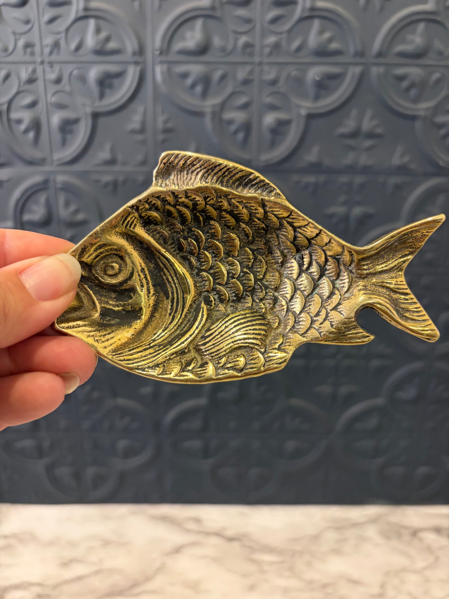 Brass Fish Ashtray 4.5"