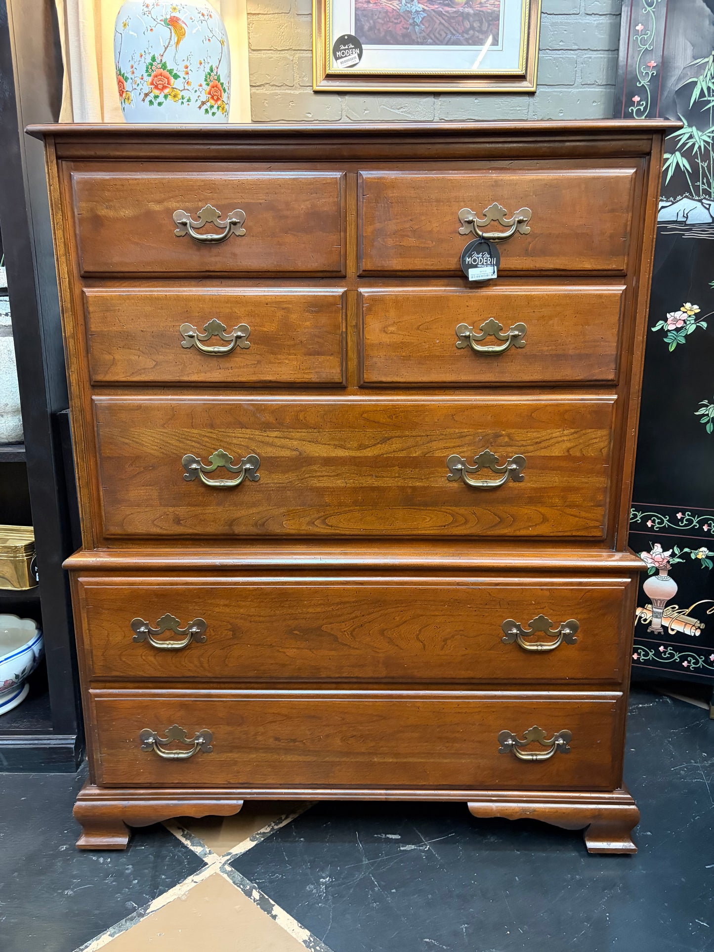 Kling Colonial Highboy Dresser Solid Cherry