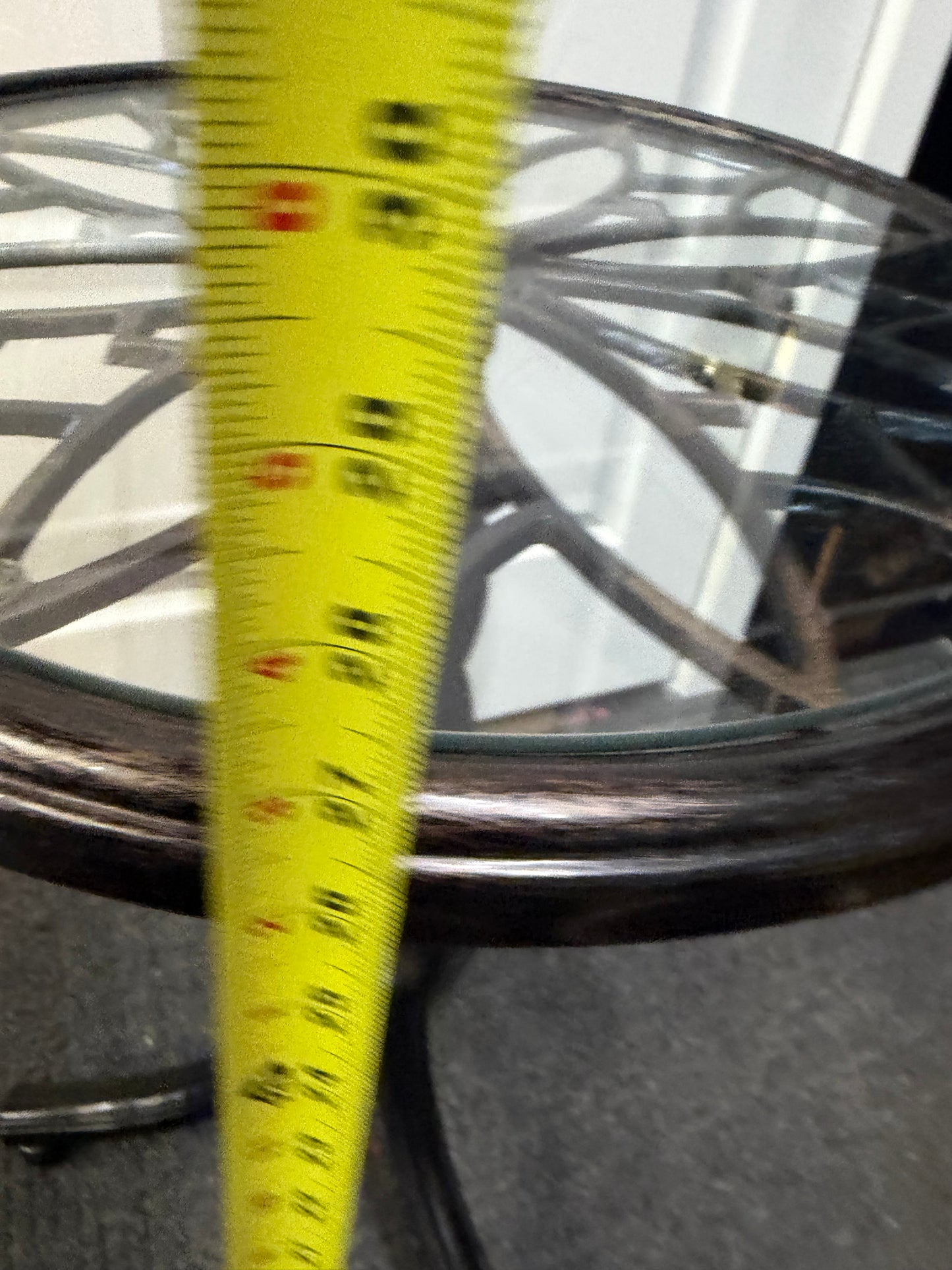 Metal Pedestal Table with Flower Design and Glass top
