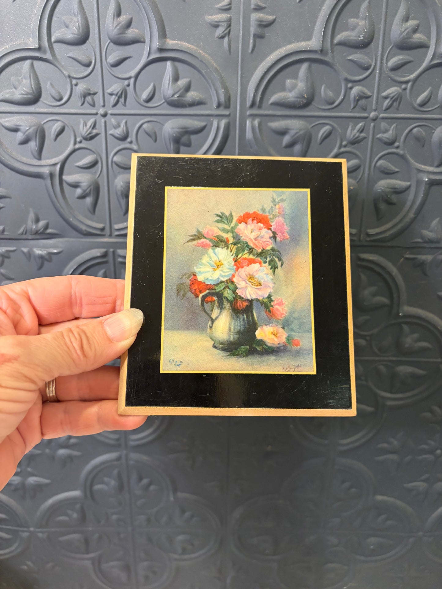 Laminated Floral with Black Border