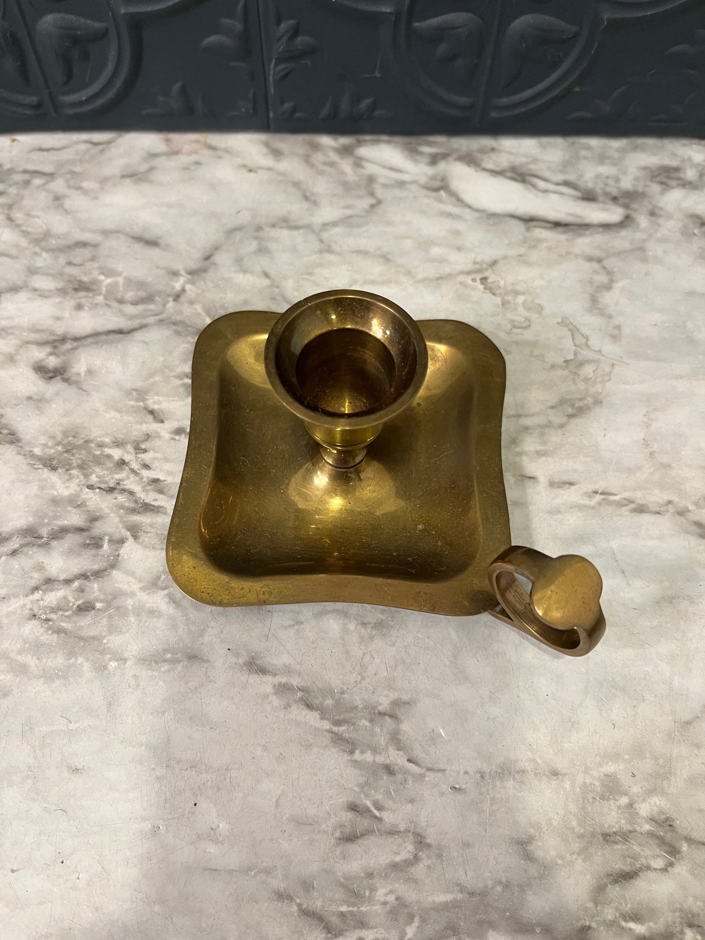 Square Brass Chamberstick