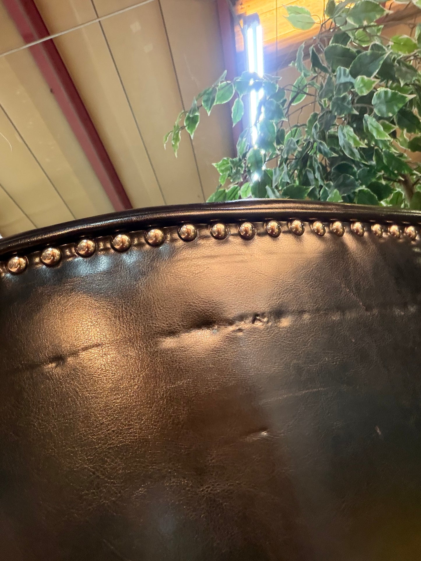 High Back Faux Leather Arm Chair