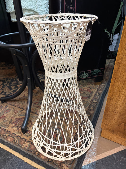 White Fiberglass Plant Stand Small