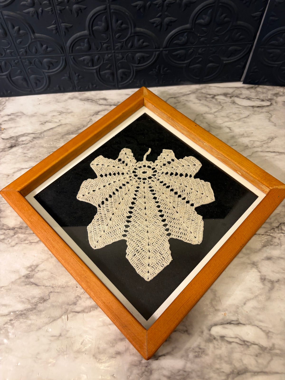 Leaf Shape Doiley Framed