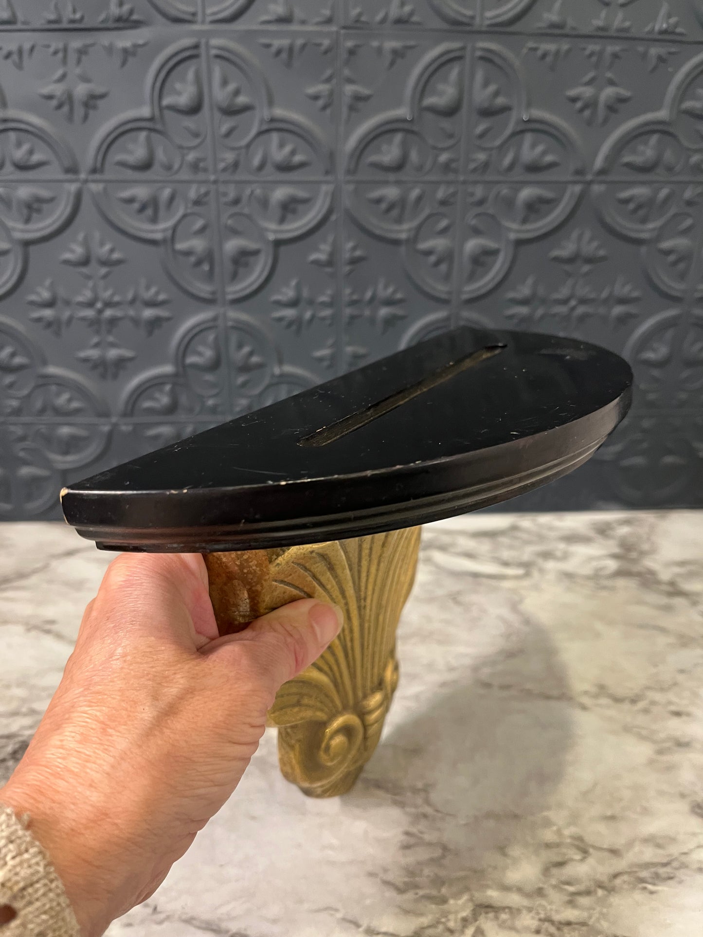 Brass and Black Wall Ledge