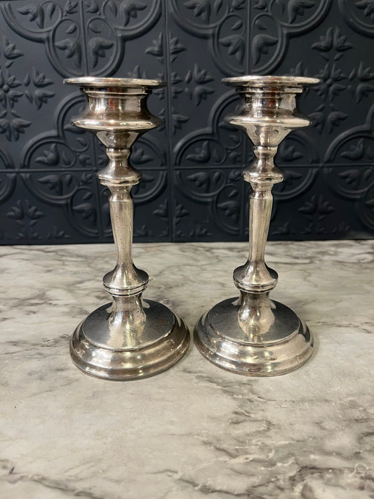 Benedict Proctor Heavy Siver Plate  Candle Holders x 2