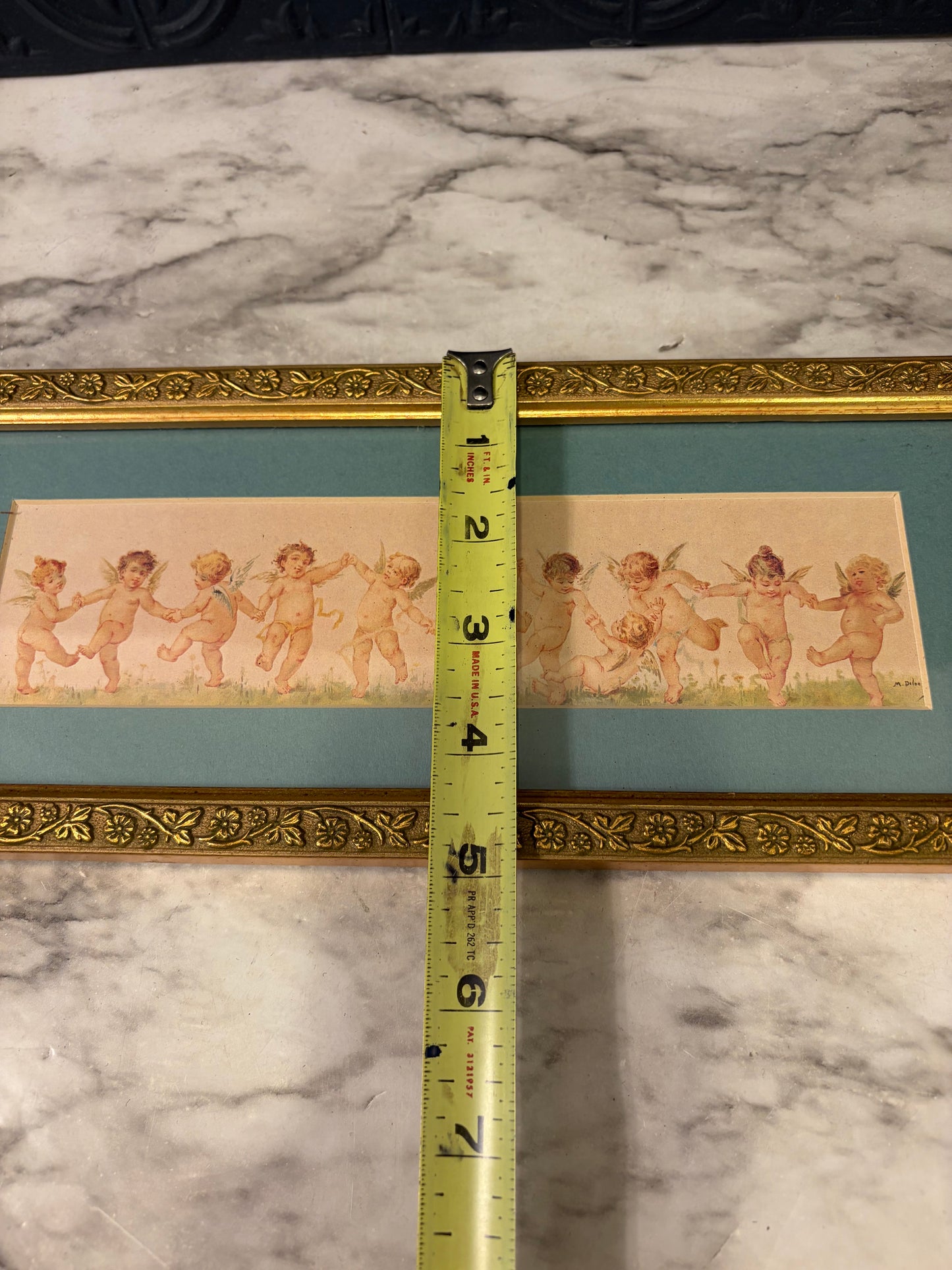 Cherub Print in Gold Frame