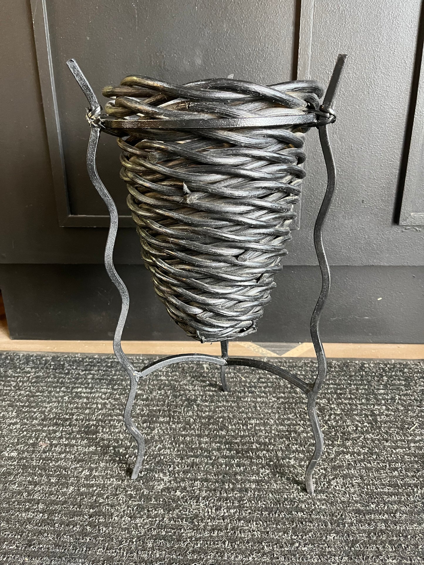 Black wicker with Metal Plant Stand