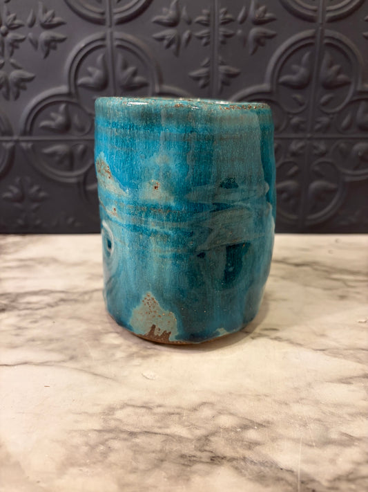 Teal Blue Studio Pottery Cup