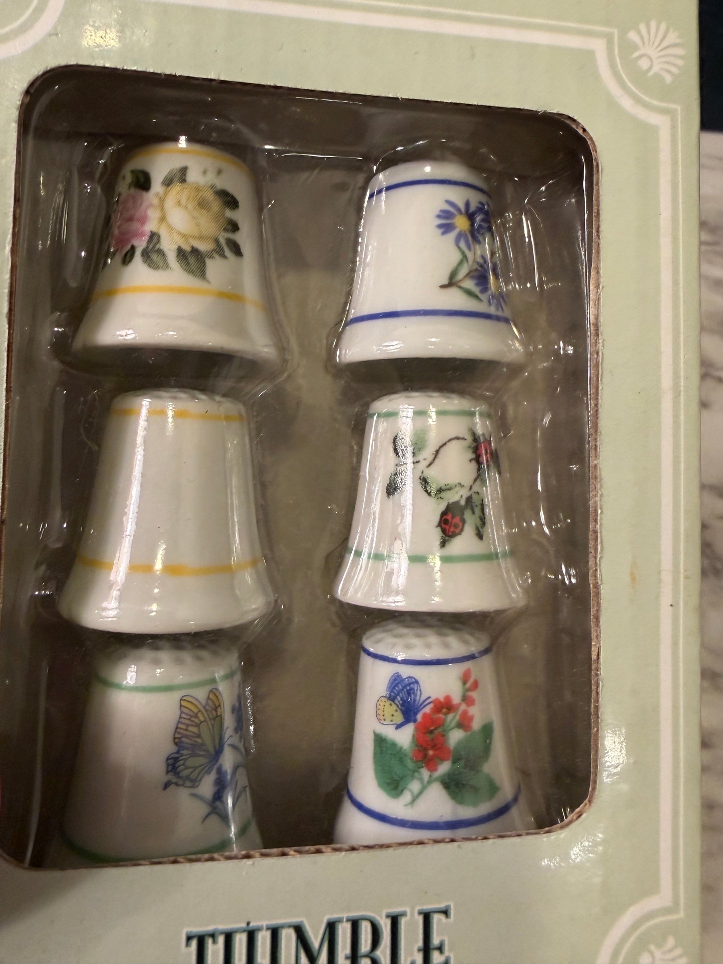 Set of 6 Porcelain Thimbles