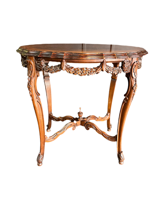 Antique French Walnut carved wood table