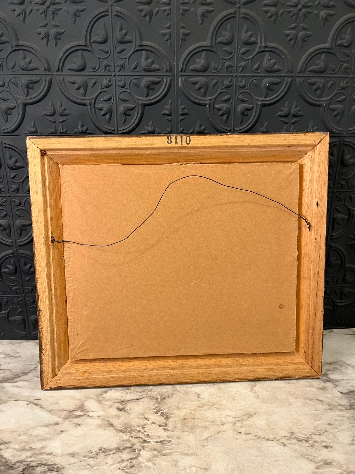 Ocean print in frame with cream velvet mat