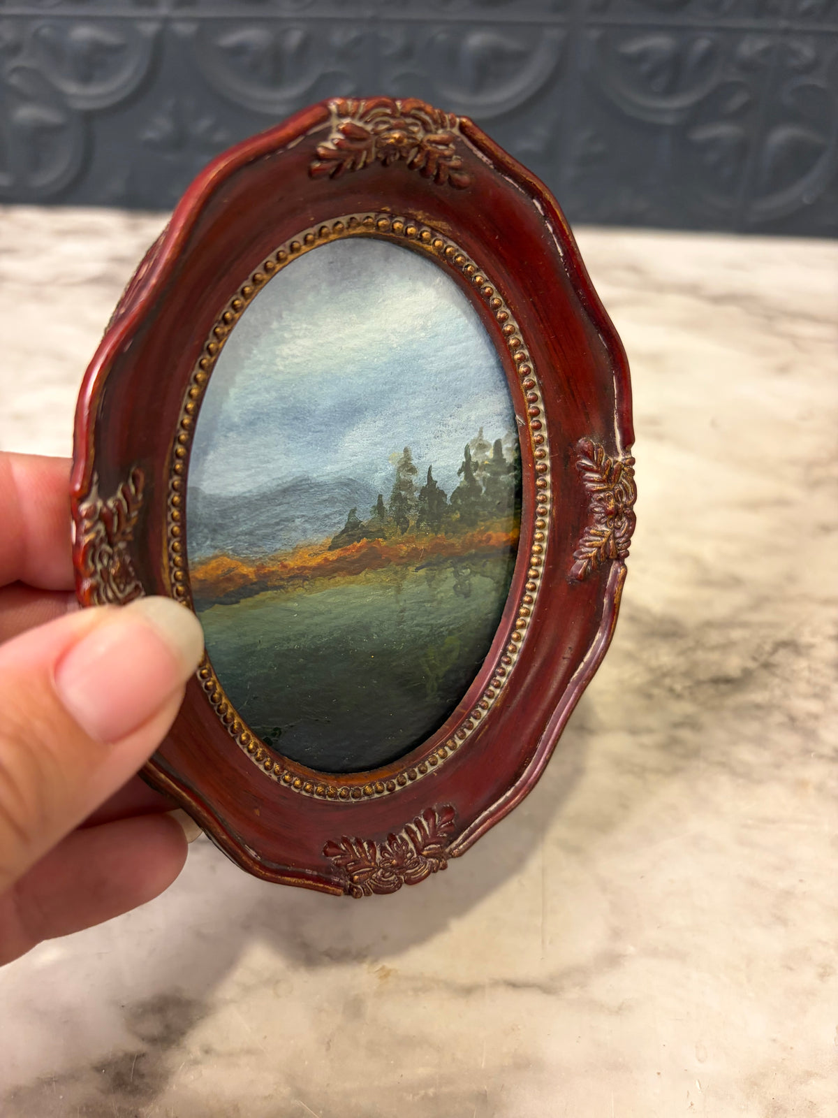 Oval Mini Original Painting by Jessie Serene LaKe
