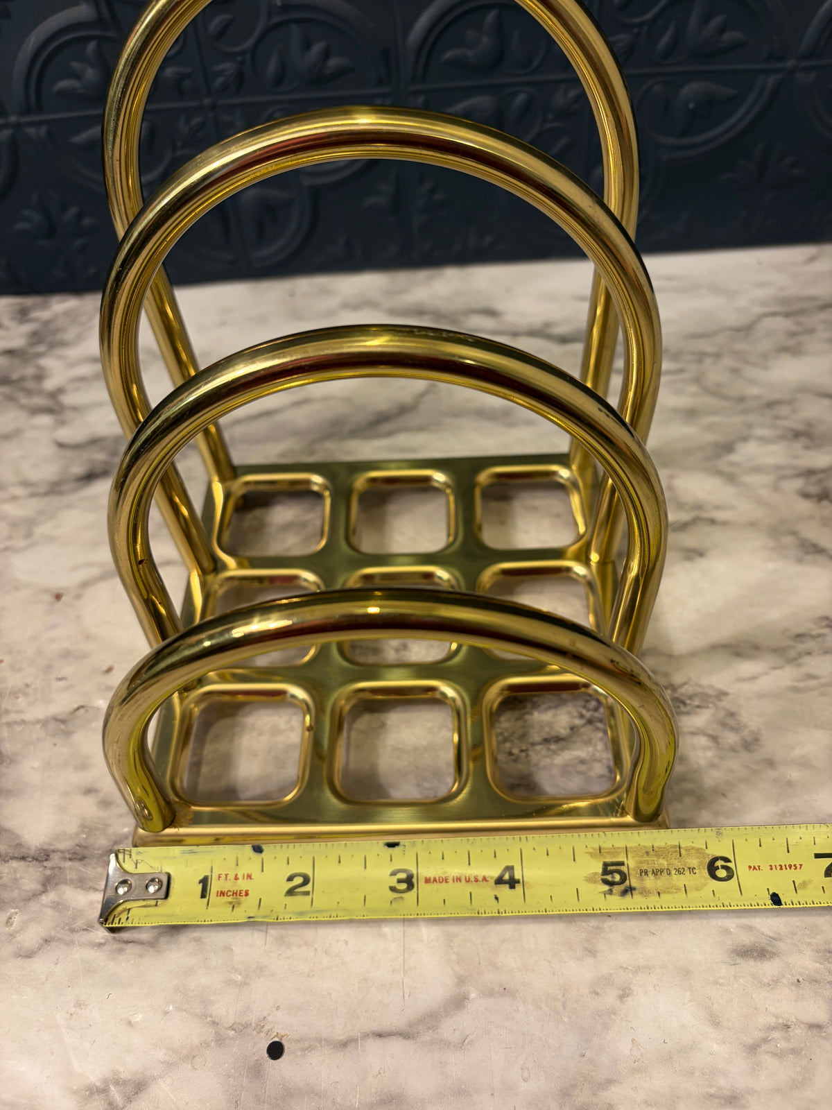 Brass Mail Organizer Art Deco Arch