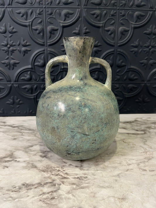 Blue Metal double handled Vessel