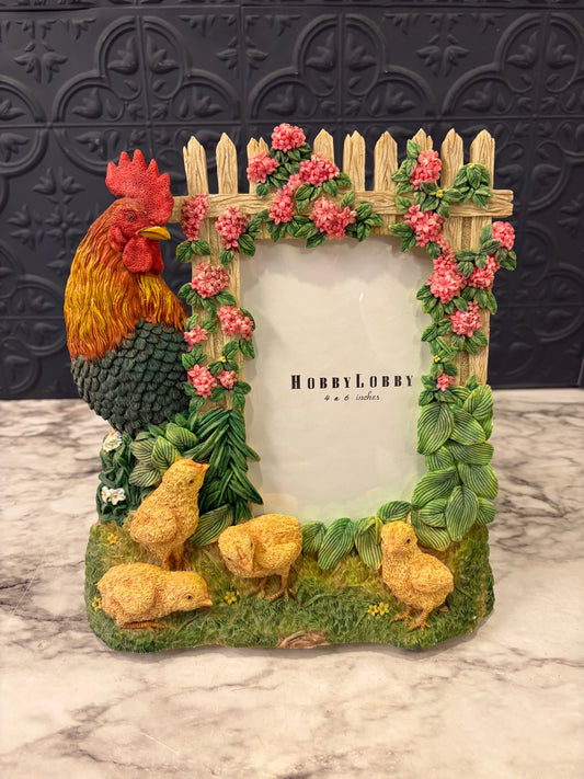 Hobby Lobby 3D Rooster and chicks Frame
